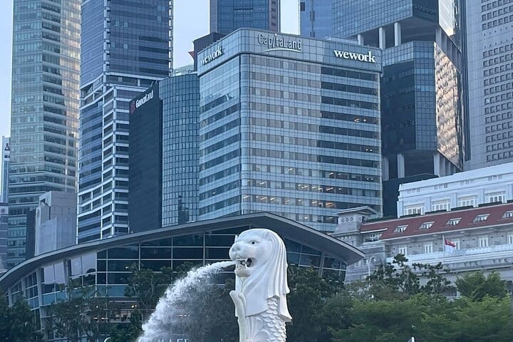 The Merlion at Merlion Park, photographed in daylight